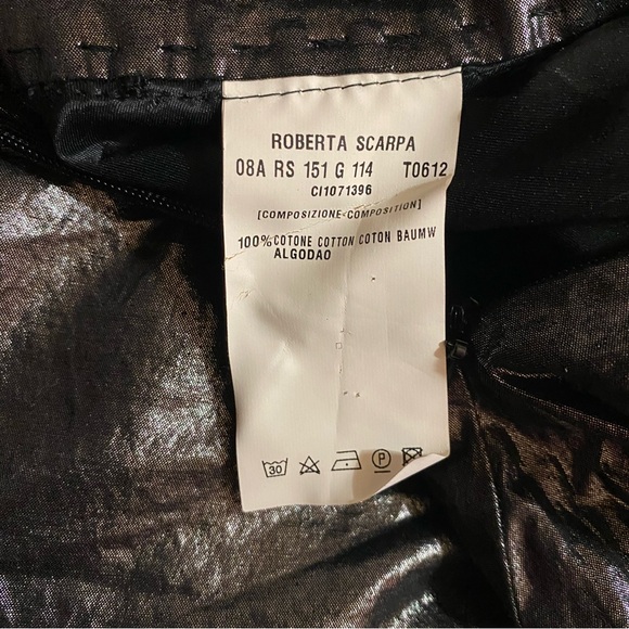 Roberta Scarpa Women's Gun Metallic Grey Pleated Ruffle Skirt Made in Italy - Picture 9 of 10